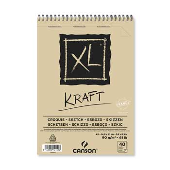 Bloco Espiralado Canson XL Kraft A5 90g 40Fls