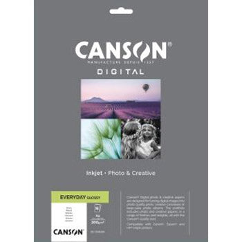 Papel A4 200g Foto InkJet Canson Everyday Glossy 15 Folhas