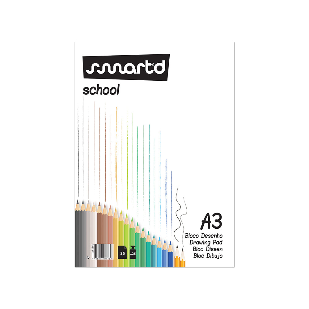 Bloco Desenho A3 125g Colado SmartD 25Fls