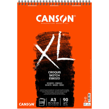 Bloco Espiralado Canson XL Croquis A3 90g 120Fls