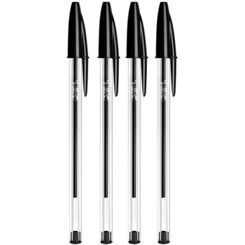 Esferográfica BIC Cristal Ball Point Preto 1mm 4un