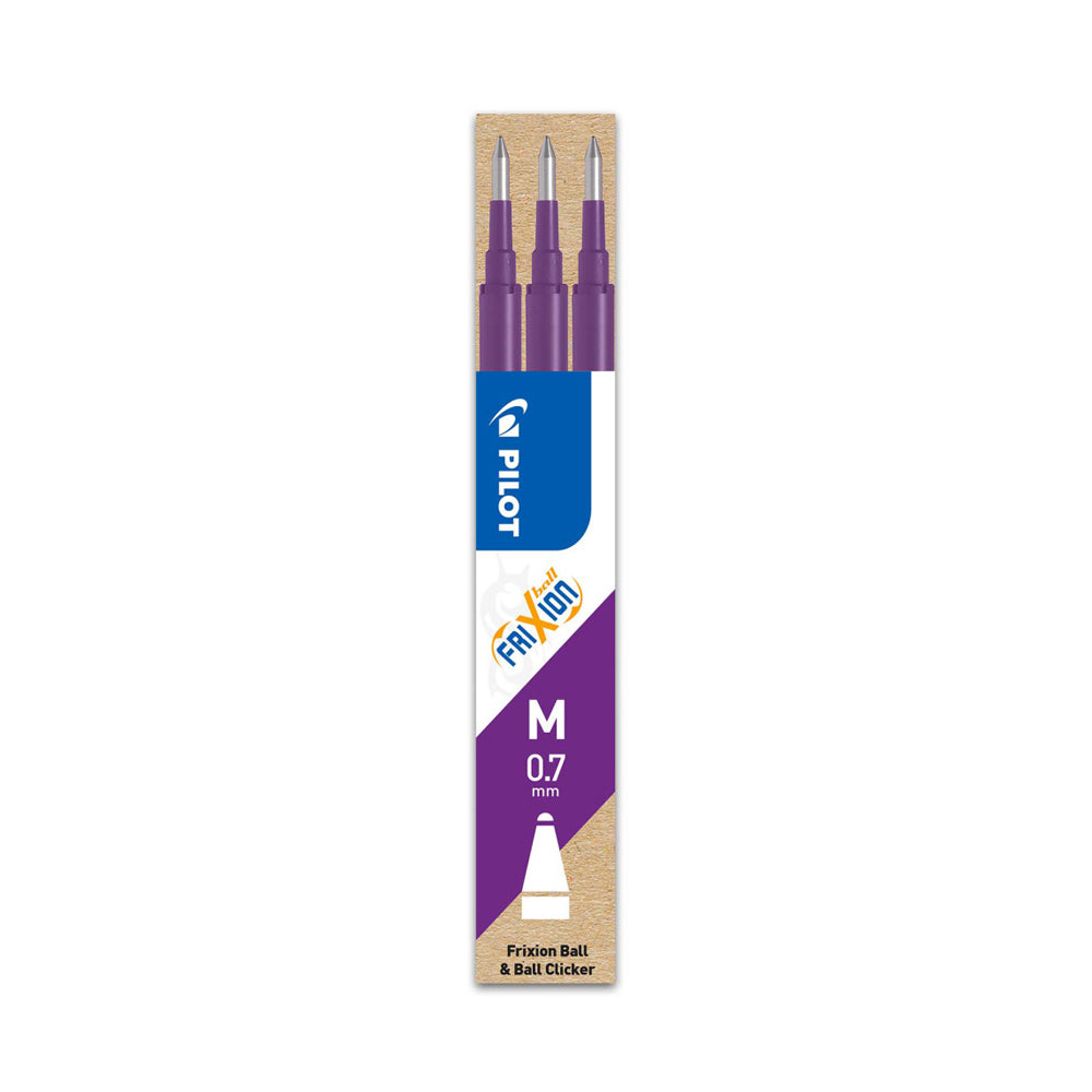Recarga Gel Pilot Frixion Ball Clicker Violeta 0,7mm 3un