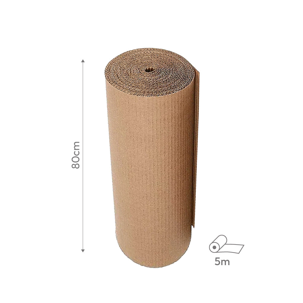 Cartão Proteção Canelado 80cmx5m Bobine Castanho