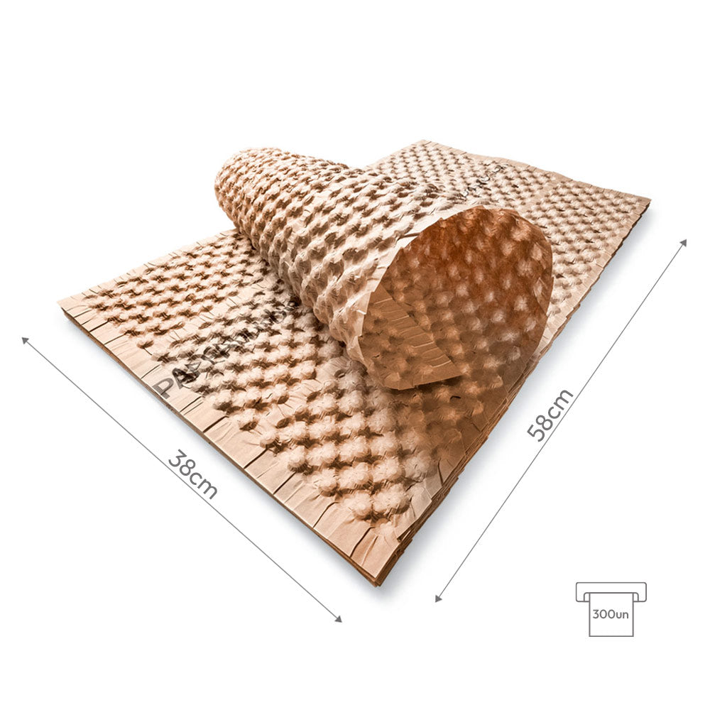 Papel Bolhas 58x38cm 70g Castanho 300un