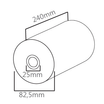Rolo Papel 82,5x240x25mm 60gr 1un