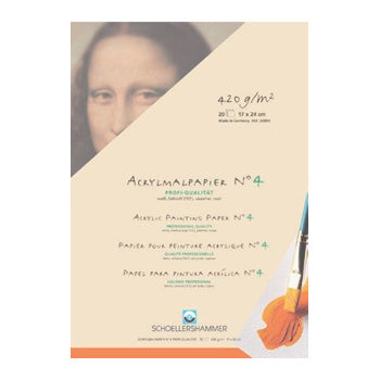 Bloco Papel Pintura Acrilica 17x24cm 420gr 20Folhas