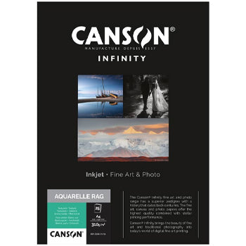 Papel A4 310g Canson Infinity Aquarelle Rag 100% 25Fls