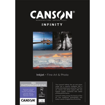 Papel A4 220g Canson Infinity Rag Photograph Duo 100% 10Fls