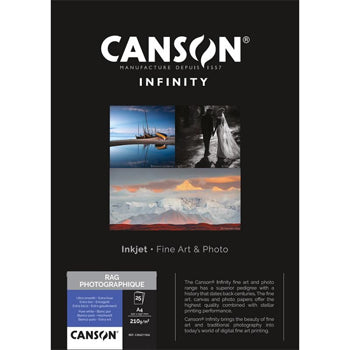 Papel A4 310g Canson Infinity Rag Photograph 100% 10Fls