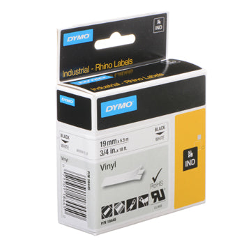 Fita 19mmx5m Preto/Branco Vinil 18445