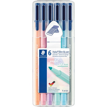 Marcador Feltro 06un Staedtler Triplus 323 Estojo Box Hygge
