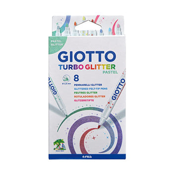 Marcador Feltro 08un Giotto Turbo Glitter Pastel