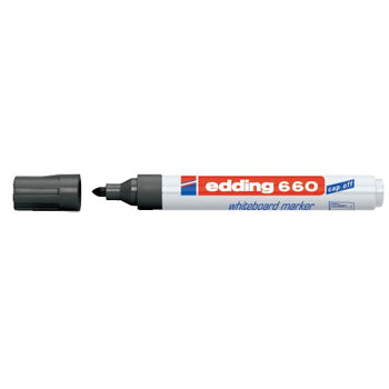 Marcador Quadros Brancos Recarregável Edding 660 Preto 1un
