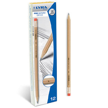 Lápis Grafite 1B Lyra Pro Natura Office Cx 12un