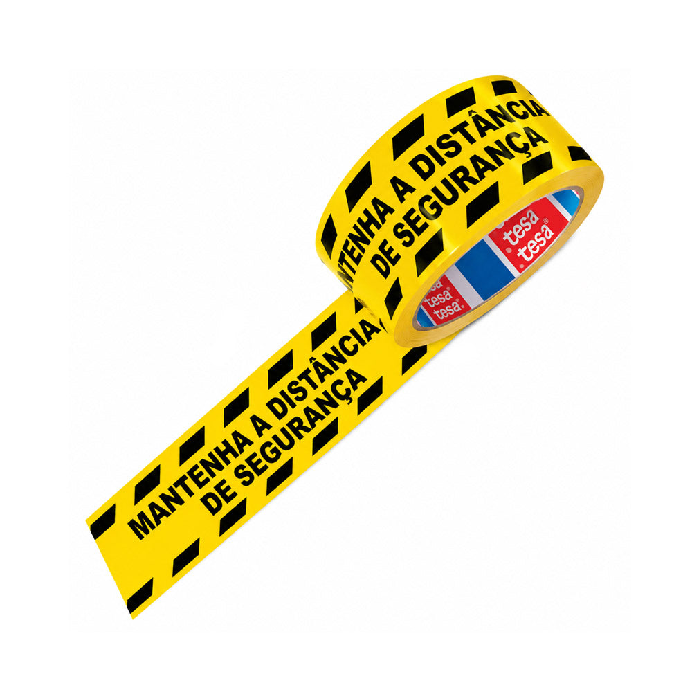 Fita Adesiva PVC Distância Segurança Tesa 50mmx33m 1un