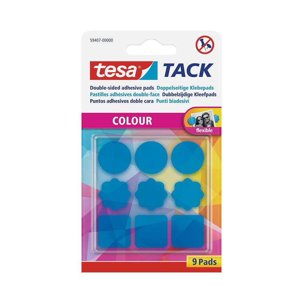 Pastilhas Bi-Adesivas TACK Tesa Formas Azul 9un