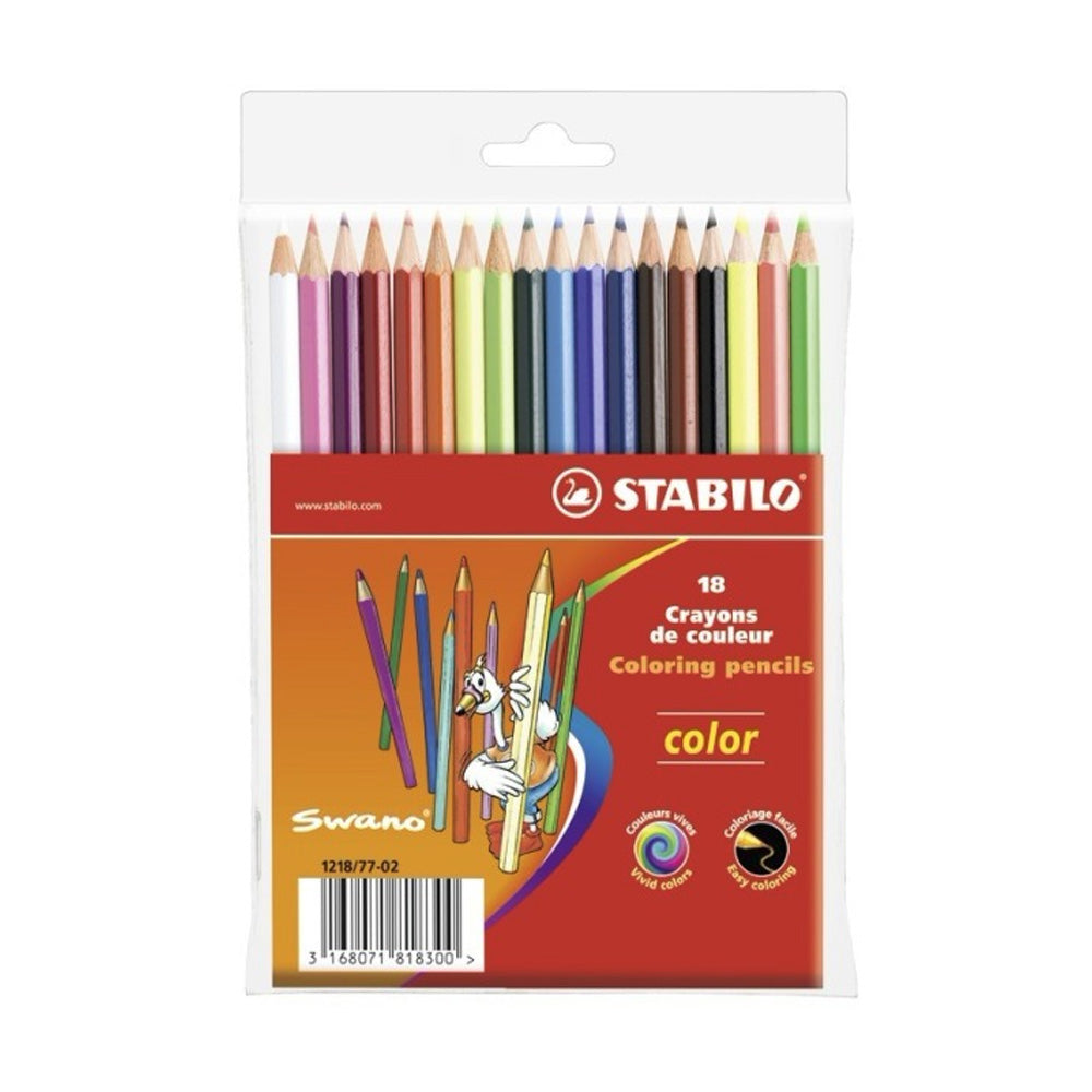Lápis Cor 18un Carteira Plástica Stabilo Color 18cm