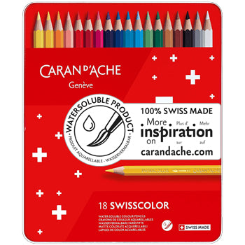 Lápis Cor Aguarelável 18un Cx Metal Caran DAche Swisscolor