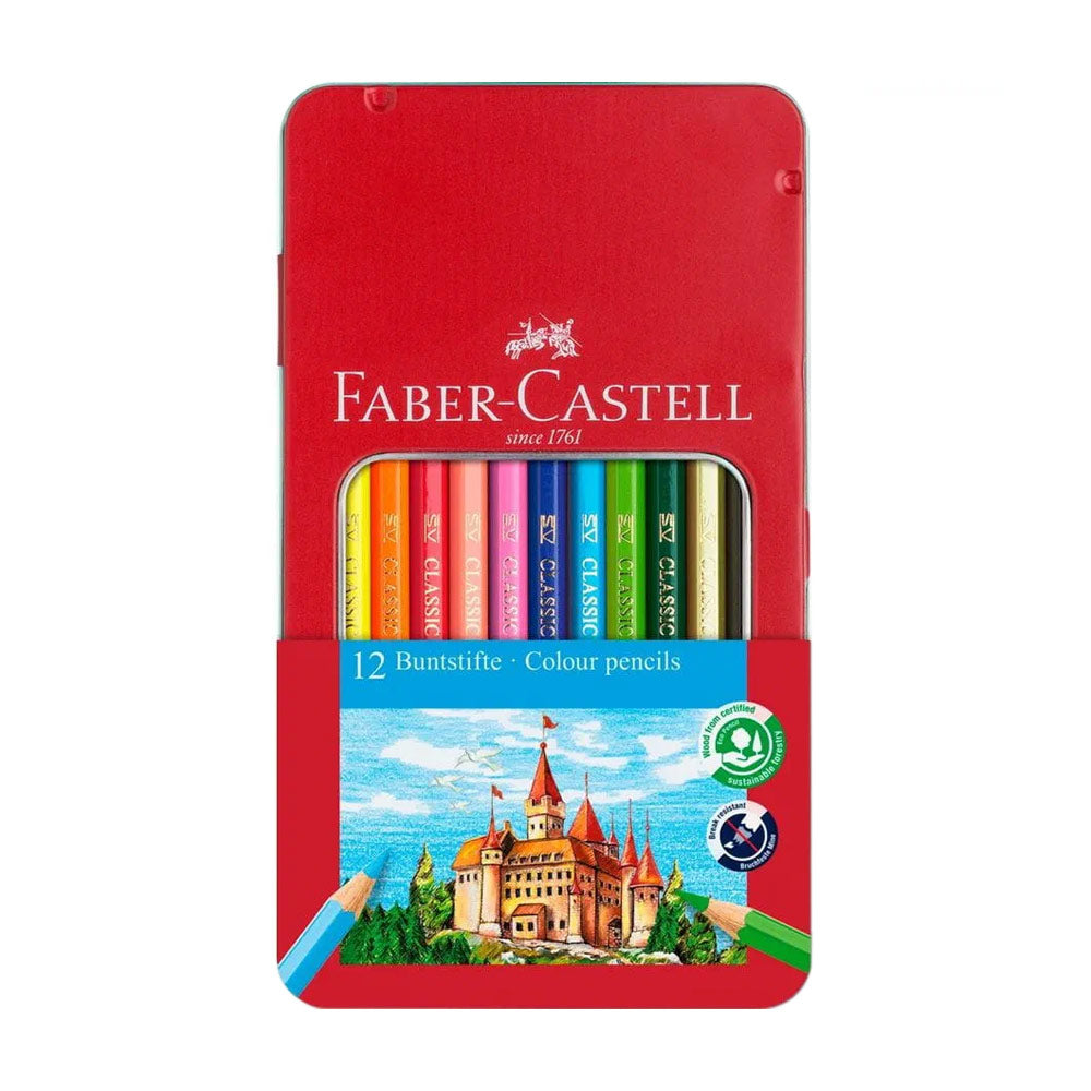 Lápis Cor 12un Cx Metal Faber-Castell 18cm