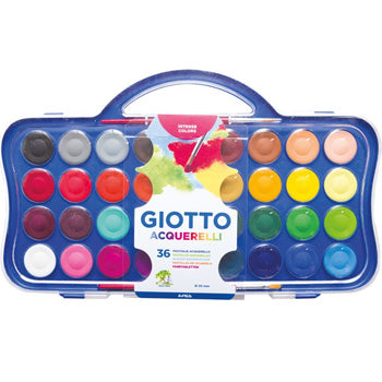 Conjunto Aguarelas 36 Cores 30mm + Pincel Giotto