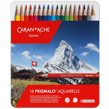 Lápis Cor Aguarelável 18un Cx Metal Caran DAche Prismalo