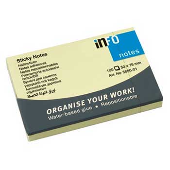 Bloco Notas Aderentes 050x075mm Amarelo 100 Folhas