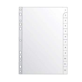 Separadores A4 Plástico Numerados (1 a 12)