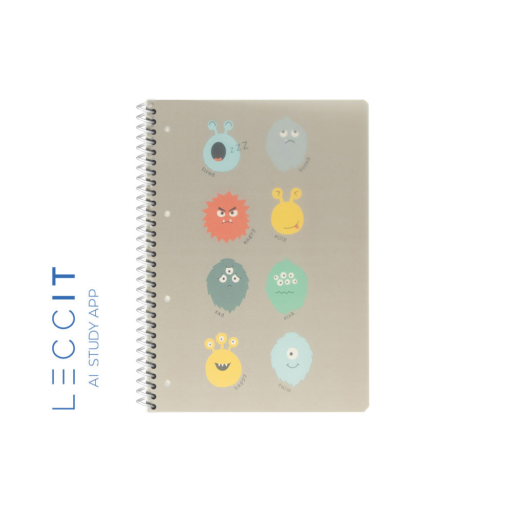 Caderno Espiral A5 Quadriculado PP PLAY ME Monster 80Fls 1un