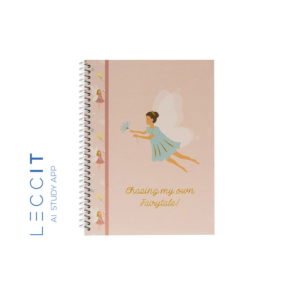Caderno Espiral A5 Quadriculado FAIRIES Rose 80Fls 1un