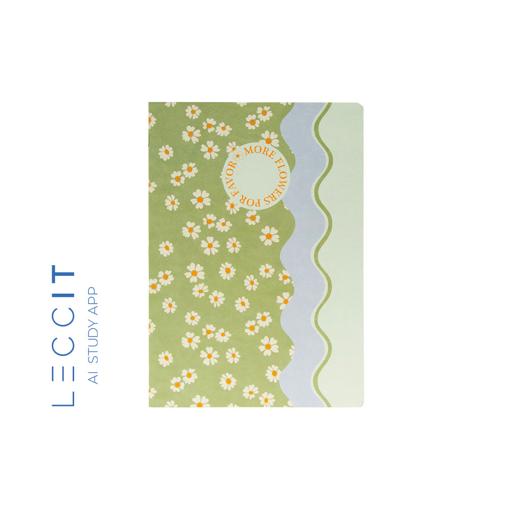 Caderno Agrafado A5 Quadriculado FLOWERS Waves 48Fls 1un