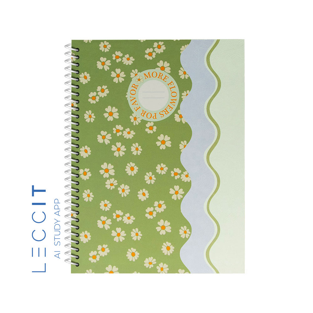 Caderno Espiral A4 Pautado FLOWERS Waves 80Fls 1un