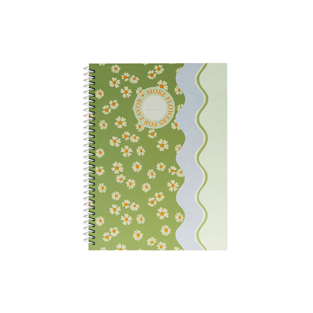 Caderno Espiral A5 Quadriculado FLOWERS Waves 80Fls 1un