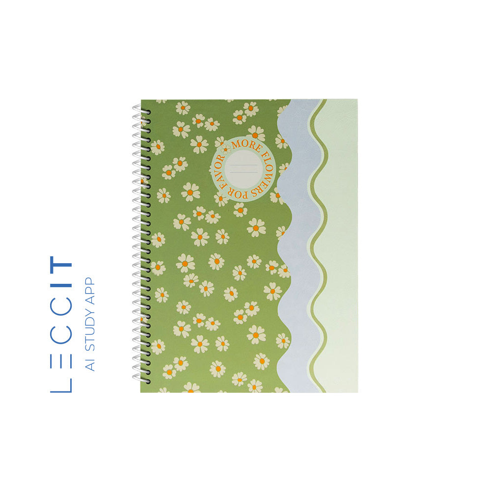 Caderno Espiral A5 Quadriculado FLOWERS Waves 80Fls 1un