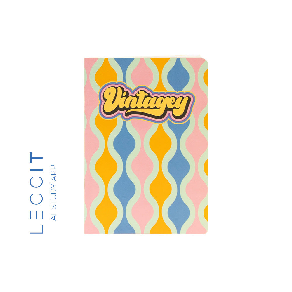 Caderno Agrafado A5 Pautado VINTAGEY Waves 48Fls 1un