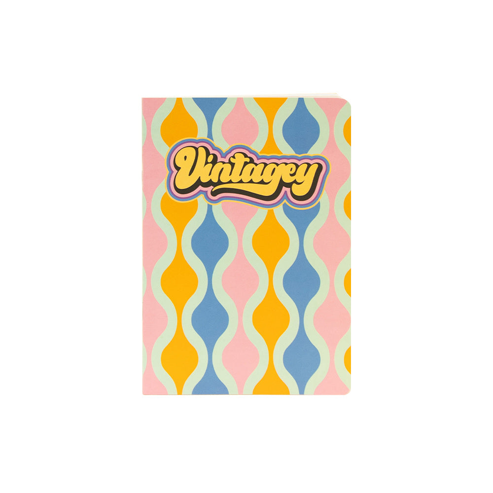 Caderno Agrafado A5 Quadriculado VINTAGEY Waves 48Fls 1un