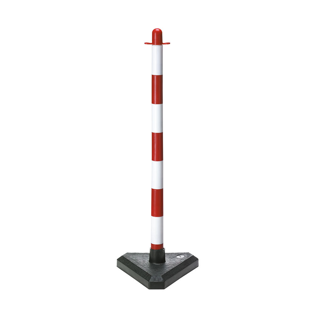 Poste Plástico Sinalização Desmontável Branco e Vermelho