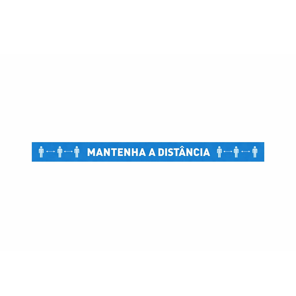 Sinalética MANTENHA A DISTÂNCIA Vinil Chão 1000x100mm