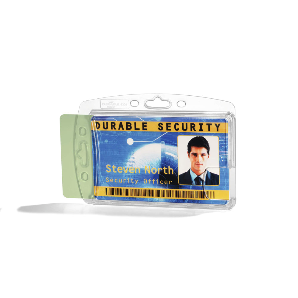 Porta-Nomes Horizontal Vertical 85x54mm para 2 Cartões 10un