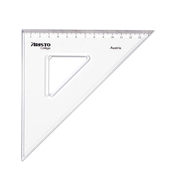 Esquadro 45G-20cm Plástico Cristal Aristo Geocollege AR23420
