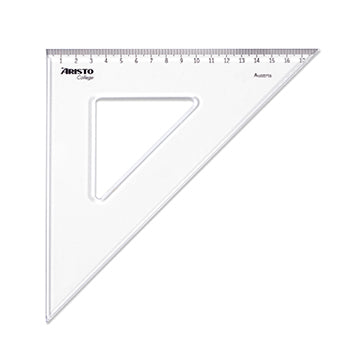Esquadro 45G-25cm Plástico Cristal Aristo Geocollege AR23425