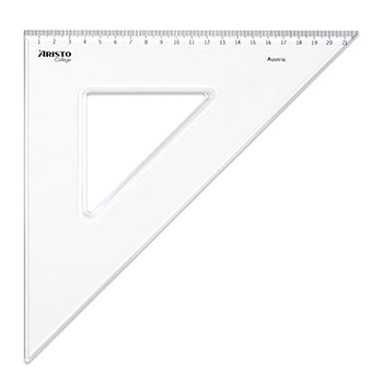 Esquadro 45G-30cm Plástico Cristal Aristo Geocollege AR23430