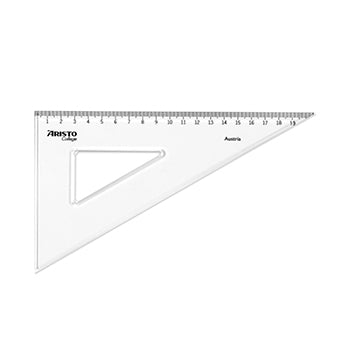 Esquadro 60G-20cm Plástico Cristal Aristo Geocollege AR23620