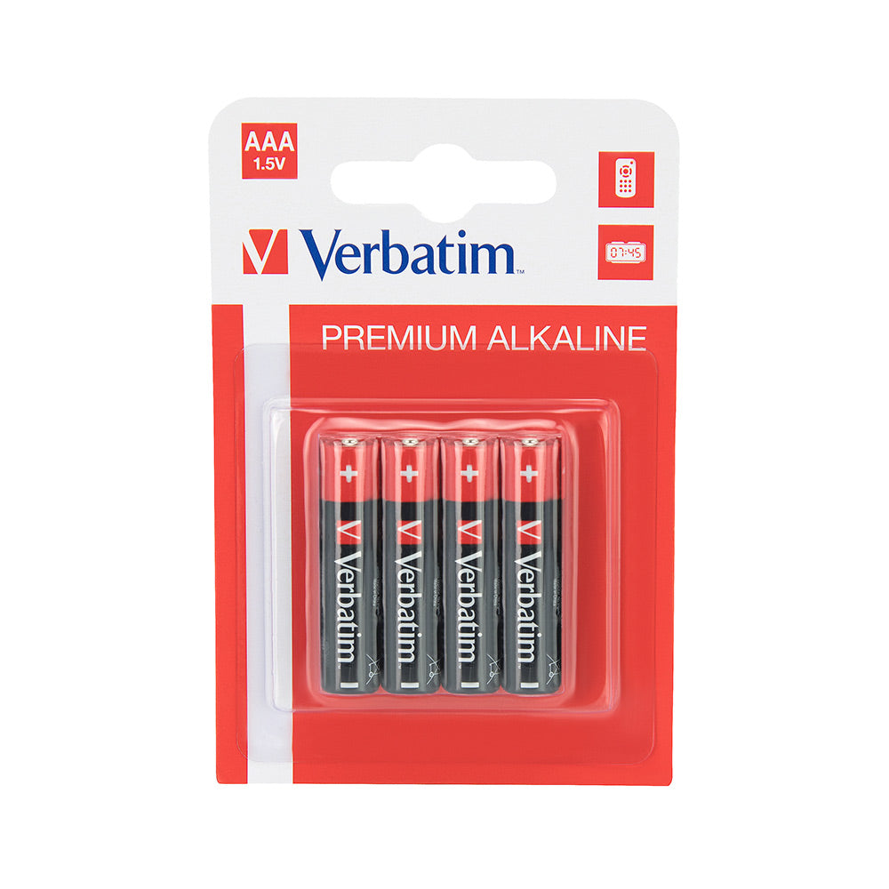 Pilhas AAA LR03 Alcalinas 1.5V 1300mAh Verbatim 49920 4un