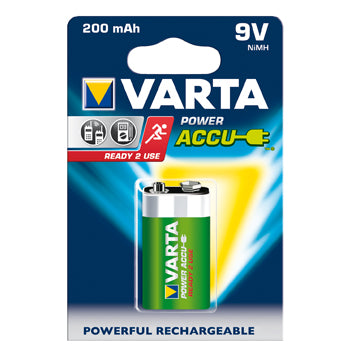 Pilhas Recarregáveis 9V 200mAh Varta 1un