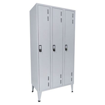 Cacifos Metálicos Triplo 3 Cacifos 900x400x1700mm Cinza