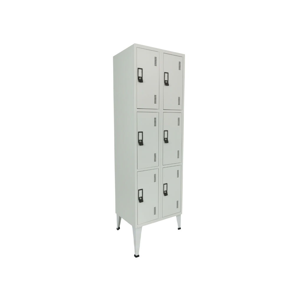Cacifos Metálicos Duplo 6 Cacifos 600x500x1900mm Cinza