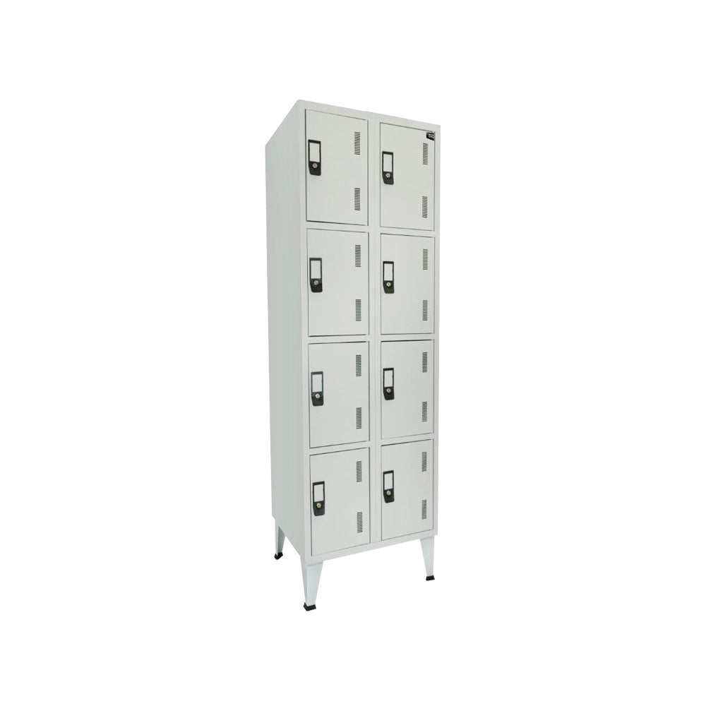 Cacifos Metálicos Duplo 8 Cacifos 600x500x1900mm Cinza