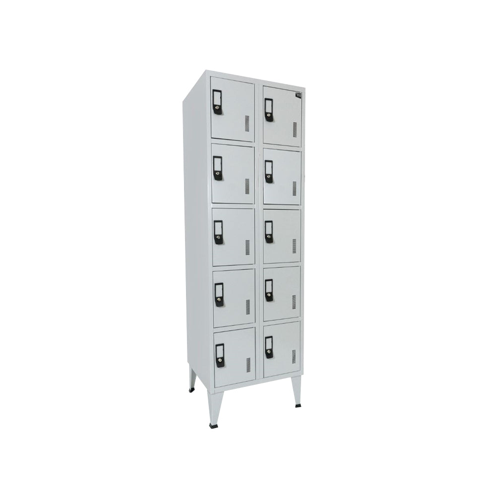 Cacifos Metálicos Duplo 10 Cacifos 600x500x1900mm Cinza