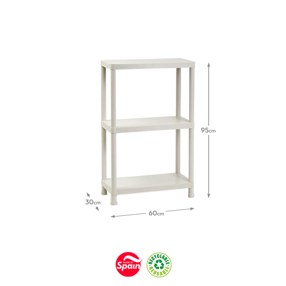Estante 3 Prateleiras Stack 60x30x95cm Bege