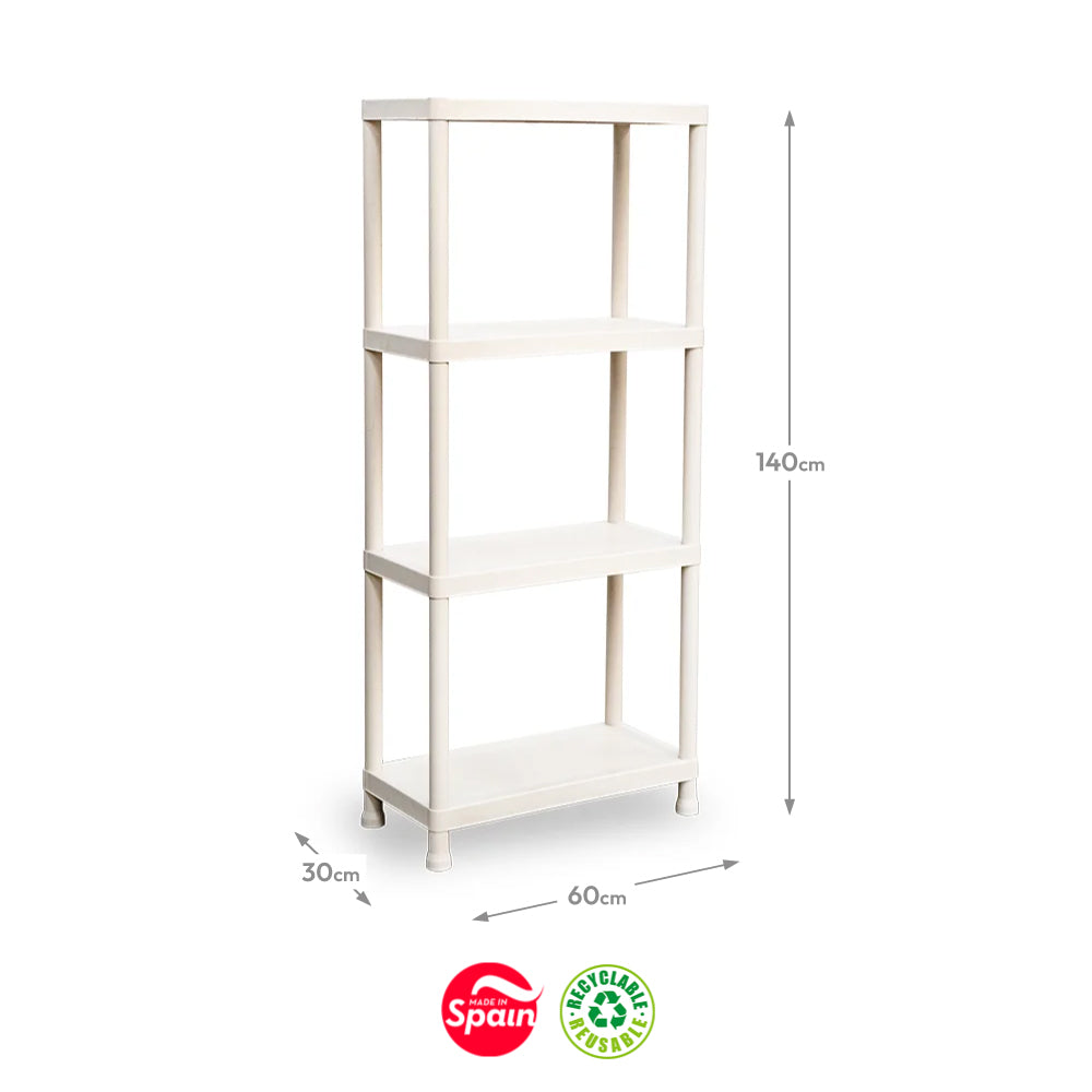 Estante 4 Prateleiras Stack 60x30x140cm Bege